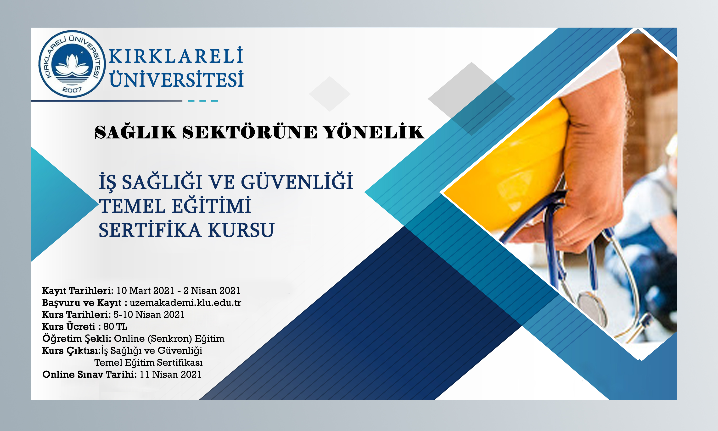 is sagligi ve guvenligi temel egitimi sertifika kursu acildi klu saglik hizmetleri meslek yuksekokulu iyilesecegiz